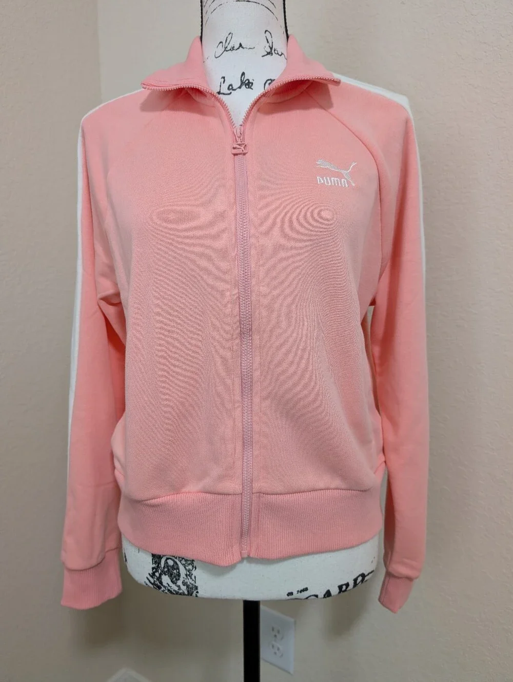 NWT•PUMA Iconic T7 Zip-Up Women's Track Jacket W/Pockets•Peach Smoothie•Small🩷